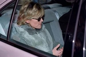 Images Dated 8th January 1999: Anthea Turner TV Presenter January 1999 Sitting in the back of a car being driven