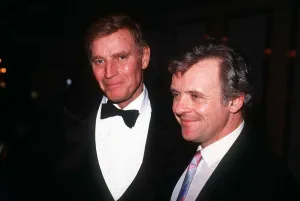 Anthony Hopkins actor with Charlton Heston at the Caine Mutiny premiere party Dbase MSi Anthony Hopkins actor with Charlton Heston at the Caine Mutiny premiere party Dbase MSi