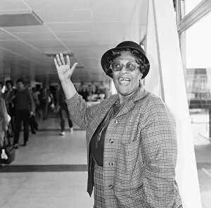 Arrival of Jazz singer Ella Fitzgerald for an 11 day tour of the UK. 11th September 1982 Arrival of Jazz singer Ella Fitzgerald for an 11 day tour of the UK. 11th September 1982