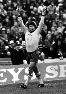 Arsenal footballer Malcolm McDonald celebrates a goal against Leyton Orient in the 1978 Arsenal footballer Malcolm McDonald celebrates a goal against Leyton Orient in the 1978