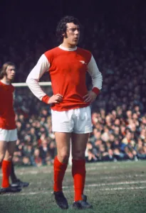 Arsenal footballer Ray Kennedy in action against Newcastle United at Highbury Arsenal footballer Ray Kennedy in action against Newcastle United at Highbury