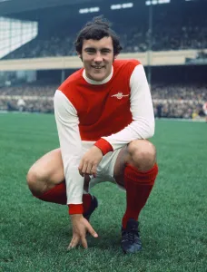 Arsenal footballer Ray Kennedy poses at Highbury before his side' Arsenal footballer Ray Kennedy poses at Highbury before his side'