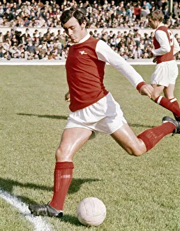 Arsenal footballer Ray Kennedy warms up before the league dvision one match against Arsenal footballer Ray Kennedy warms up before the league dvision one match against