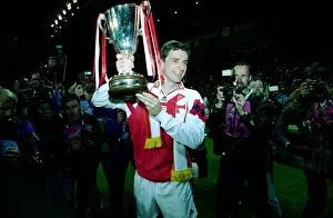 Arsenal v Parma - European Cup Winners Cup 1994 Alan Smith celebrates the victory Arsenal v Parma - European Cup Winners Cup 1994 Alan Smith celebrates the victory