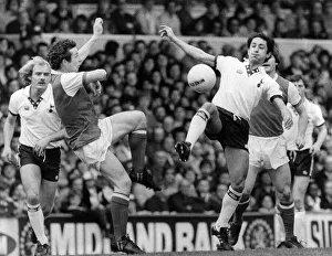 Arsenal v Tottenham 1979/80 Season. Liam Brady (left) with Ardiles Osvaldo Ardiles in Arsenal v Tottenham 1979/80 Season. Liam Brady (left) with Ardiles Osvaldo Ardiles in