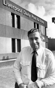Arthur Russell, who retires from the Liverpool Echo today, outside the newspapers office Arthur Russell, who retires from the Liverpool Echo today, outside the newspapers office