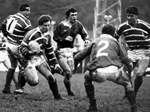 The Arwel Parry way. The Bridgend full back on the charge at Straday The Arwel Parry way. The Bridgend full back on the charge at Straday