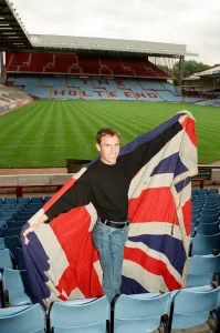 Aston Villa football player Gareth Southgate celebrates his England call up Aston Villa football player Gareth Southgate celebrates his England call up
