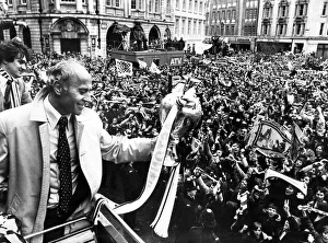Aston Villa Manager Ron Saunders with the League Championship Trophy Aston Villa Manager Ron Saunders with the League Championship Trophy
