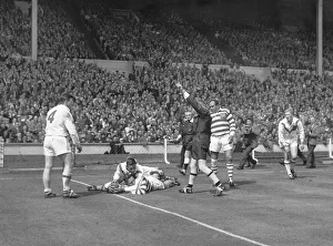 Aston of Wigan gets the ball just over the line but referee Davies blows up for a penalty Aston of Wigan gets the ball just over the line but referee Davies blows up for a penalty