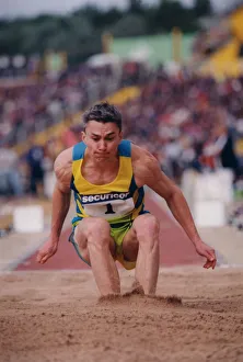 Athlete Jonathan Edwards Jonathan Edwards in action in the Triple Jump competition Athlete Jonathan Edwards Jonathan Edwards in action in the Triple Jump competition