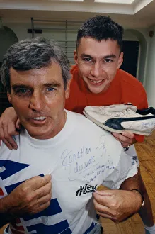 Athlete Jonathan Edwards Jonathan Edwards hands over his Gothenburg spikes Athlete Jonathan Edwards Jonathan Edwards hands over his Gothenburg spikes