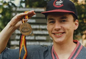 Athlete Jonathan Edwards A smiling Jonathan Edwards shows his off World Athlete Jonathan Edwards A smiling Jonathan Edwards shows his off World