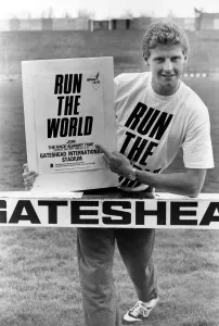 Athlete Steve Cram Steve Cram encourages people to take part in Sport Aid Athlete Steve Cram Steve Cram encourages people to take part in Sport Aid