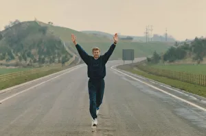Athlete Steve Cram Steve Cram opens the new Prudhoe Link Road 12 March 1993 Athlete Steve Cram Steve Cram opens the new Prudhoe Link Road 12 March 1993