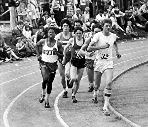 Athlete Steve Cram Steve Cram streaks for the line in the invitation mile Athlete Steve Cram Steve Cram streaks for the line in the invitation mile