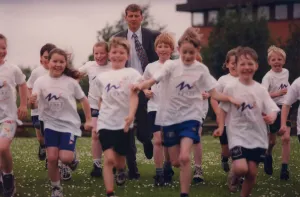 Athlete Steve Cram Steve Cram trains with pupils from Allendale County Athlete Steve Cram Steve Cram trains with pupils from Allendale County