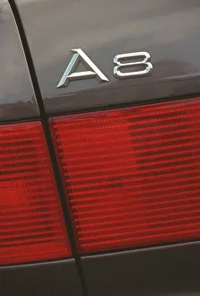 AUDI A8 CAR EXTERIOR AUGUST 1997 CLOSE UP OF LOGO AUDI A8 CAR EXTERIOR AUGUST 1997 CLOSE UP OF LOGO
