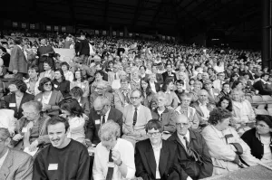 The audience at the Billy Graham, Mission Scotland event, Celtic Park, Glasgow, Scotland The audience at the Billy Graham, Mission Scotland event, Celtic Park, Glasgow, Scotland