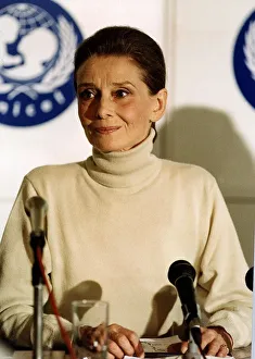 Audrey Hepburn Actress Speaking At The Press Conferance For The United Nations Childrens Audrey Hepburn Actress Speaking At The Press Conferance For The United Nations Childrens
