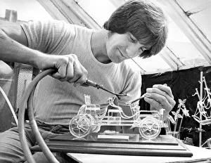 Award winning artistic glass blower Raymond Storey at work in August 1979 Award winning artistic glass blower Raymond Storey at work in August 1979