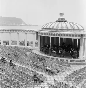 A band playing in the bandstand at Scarborough, North Yorkshire. May 1964 A band playing in the bandstand at Scarborough, North Yorkshire. May 1964