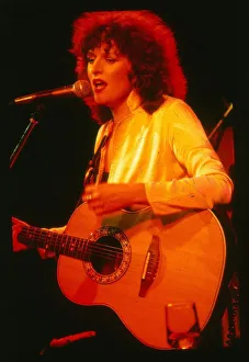 Barbara Dickson singer actress December 1978 on stage singing playing guitar Barbara Dickson singer actress December 1978 on stage singing playing guitar