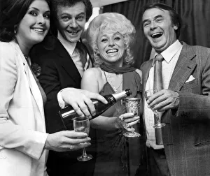 Barbara Windsor back stage at the Blackpool theatre celebrating with other members of Barbara Windsor back stage at the Blackpool theatre celebrating with other members of