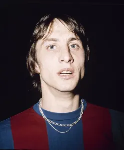 Barcelona footballer Johan Cruyff pictured before his side' Barcelona footballer Johan Cruyff pictured before his side'