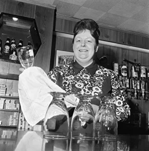 Barmaid at Pub in Middlesbrough, 1975, Barmaid of the Year Competition, Entrant Barmaid at Pub in Middlesbrough, 1975, Barmaid of the Year Competition, Entrant