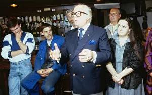 Baron Richard Attenborough November 1988 In a pub in Tarbet raising funds for Baron Richard Attenborough November 1988 In a pub in Tarbet raising funds for