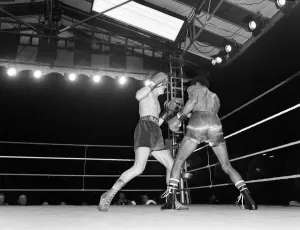 Barry McGuigan vs Eusebio Pedroza at Queens Park Rangers football stadium, Loftus Road Barry McGuigan vs Eusebio Pedroza at Queens Park Rangers football stadium, Loftus Road