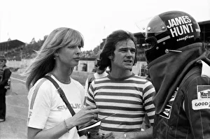 Barry Sheene and his girlfriend Stephanie McLean talking to James Hunt at a practice day Barry Sheene and his girlfriend Stephanie McLean talking to James Hunt at a practice day