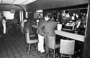 One of the bars at Cagneys Night Club in Liverpool, Circa February 1980 One of the bars at Cagneys Night Club in Liverpool, Circa February 1980