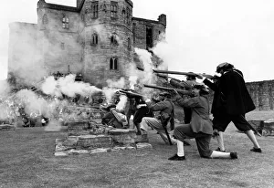 Battle re-enactments - Soldiers armed with muskets and pikes as The Roundheads Battle re-enactments - Soldiers armed with muskets and pikes as The Roundheads