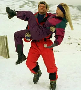 Baywatch stars Gena Lee Nolin being carried by actor David Chokachi while visiting Baywatch stars Gena Lee Nolin being carried by actor David Chokachi while visiting