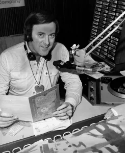 BBC Radio broadcaster Terry Wogan reading a Valentines card at his desk at the BBC BBC Radio broadcaster Terry Wogan reading a Valentines card at his desk at the BBC