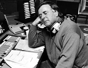 BBC radio disc jockey Terry Wogan asleep at his desk as he returns to BBC Radio Two after BBC radio disc jockey Terry Wogan asleep at his desk as he returns to BBC Radio Two after