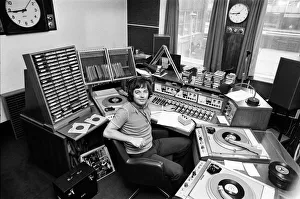 BBC Radio Disc Jockey Tony Blackburn pictured in the studio. 21st June 1973 BBC Radio Disc Jockey Tony Blackburn pictured in the studio. 21st June 1973