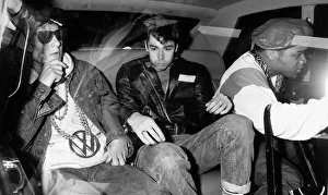 Beastie Boys American pop group rap in back of car 1987 Beastie Boys American pop group rap in back of car 1987