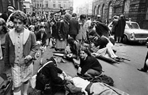 The Beatles 10 July 1964 Crowds of fans line the streets in Liverpool as they await The Beatles 10 July 1964 Crowds of fans line the streets in Liverpool as they await