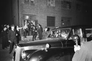 The Beatles Autumn Tour of Great Britain. The band makes a getaway through The Beatles Autumn Tour of Great Britain. The band makes a getaway through