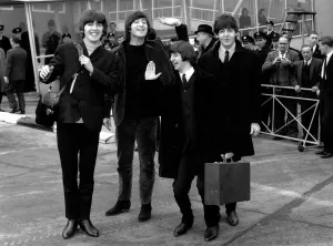 The Beatles leave London Airport bound for the Bahamas to commence filming on their The Beatles leave London Airport bound for the Bahamas to commence filming on their