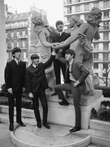 The Beatles outside the George V hotel in Paris 15 January 1964 Left to right The Beatles outside the George V hotel in Paris 15 January 1964 Left to right