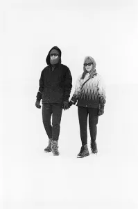 Beatles singer John Lennon with his wife Cynthia on a skiing holiday in St Moritz Beatles singer John Lennon with his wife Cynthia on a skiing holiday in St Moritz