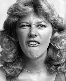 Beauty without surgery - facial exercises. Model Sara Jailkden. July 1980 P009175 Beauty without surgery - facial exercises. Model Sara Jailkden. July 1980 P009175