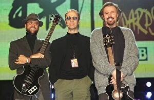 Images Dated 24th February 1997: The Bee Gees at Brit music awards at Earls Court where they received a ward for their