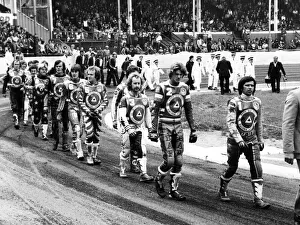 The Belle Vue Aces, a speedway team, at the Belle Vue Speedway, Manchester The Belle Vue Aces, a speedway team, at the Belle Vue Speedway, Manchester
