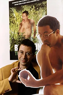 Ben Elton Actor Writer Comedian at the lauch of his new book standing next to a cut out Ben Elton Actor Writer Comedian at the lauch of his new book standing next to a cut out