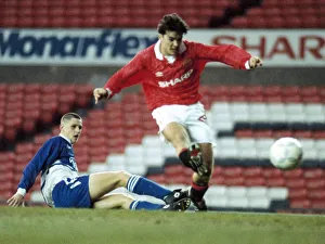 Ben Thornley scores for Manchester United youth team during the match against Millwall Ben Thornley scores for Manchester United youth team during the match against Millwall